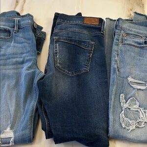 Express Light and Dark Blue Distressed Jeans